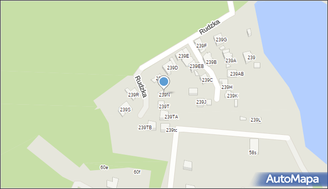 Rybnik, Rudzka, 239N, mapa Rybnika