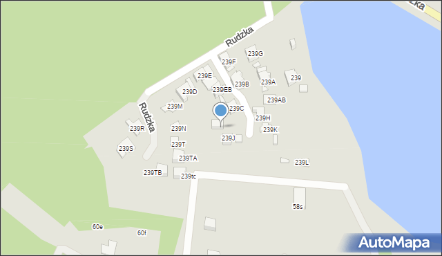 Rybnik, Rudzka, 239P, mapa Rybnika