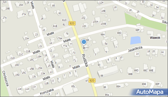 Rybnik, Rudzka, 96, mapa Rybnika