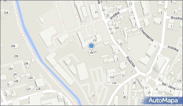 Rybnik, Rudzka, 9A, mapa Rybnika