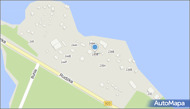 Rybnik, Rudzka, 240B, mapa Rybnika