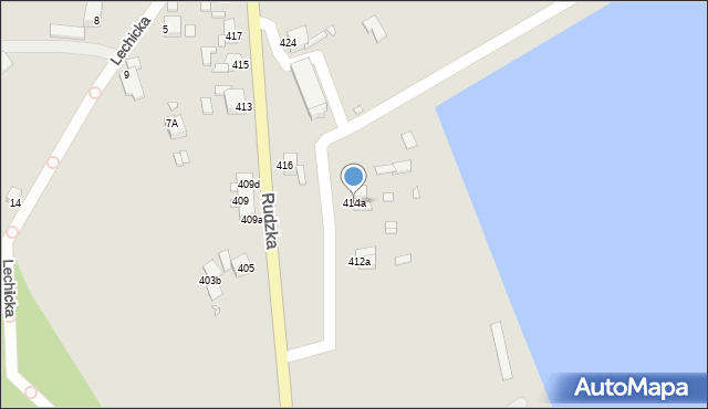 Rybnik, Rudzka, 414a, mapa Rybnika