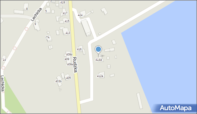 Rybnik, Rudzka, 414b, mapa Rybnika