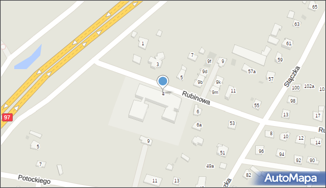 Rzeszów, Rubinowa, 4, mapa Rzeszów