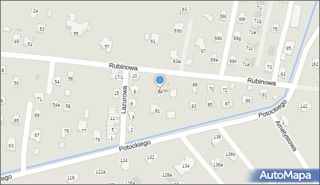Rzeszów, Rubinowa, 64, mapa Rzeszów