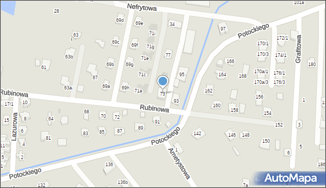 Rzeszów, Rubinowa, 73, mapa Rzeszów