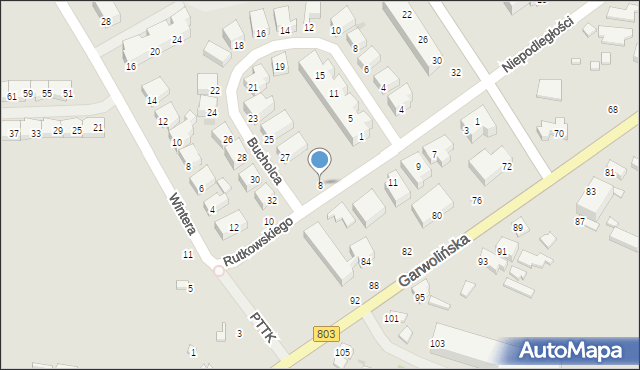 Siedlce, Rutkowskiego Stanisława, 8, mapa Siedlce