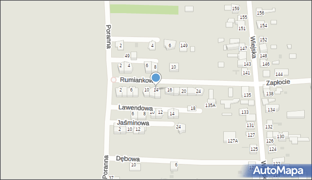 Siemianowice Śląskie, Rumiankowa, 14, mapa Siemianowice Śląskie