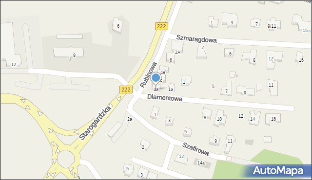 Straszyn, Rubinowa, 4a, mapa Straszyn