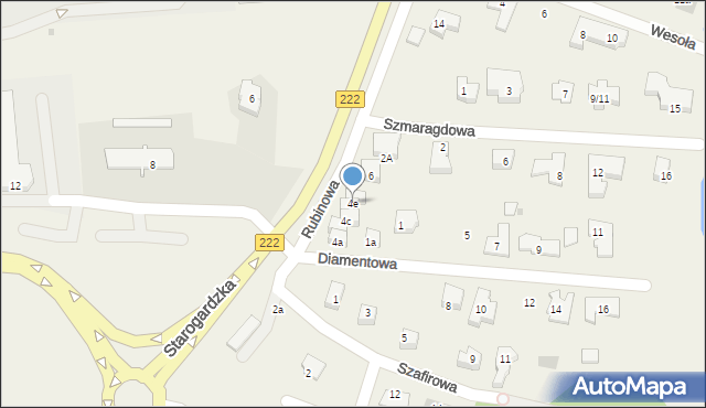 Straszyn, Rubinowa, 4e, mapa Straszyn