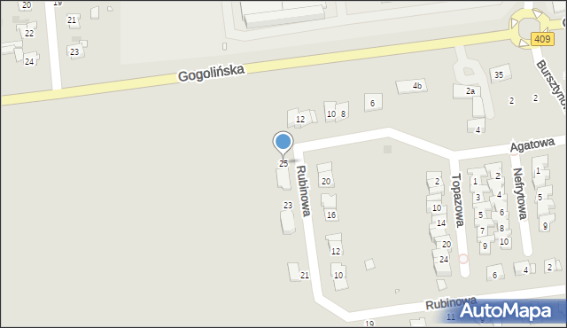 Strzelce Opolskie, Rubinowa, 25, mapa Strzelce Opolskie