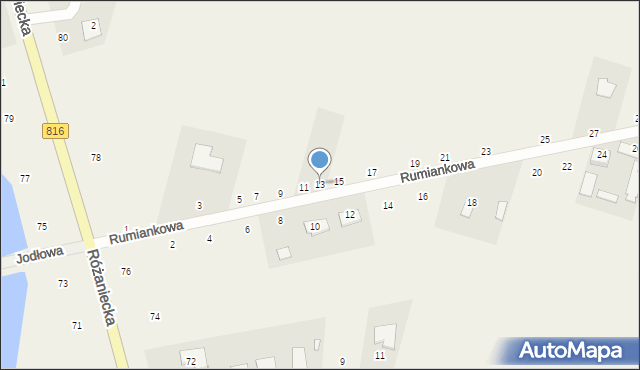 Suszno, Rumiankowa, 13, mapa Suszno