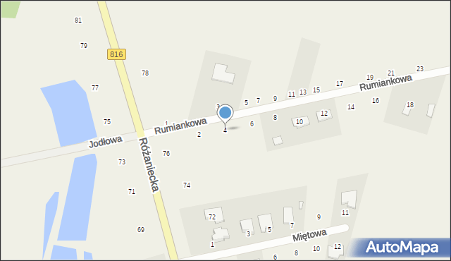 Suszno, Rumiankowa, 4, mapa Suszno