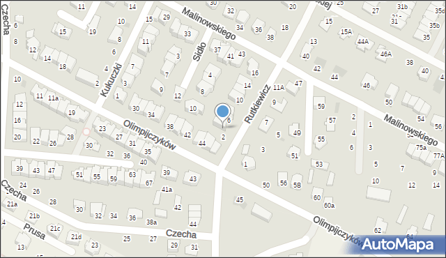 Świdnik, Rutkiewicz Wandy, 4, mapa Świdnika