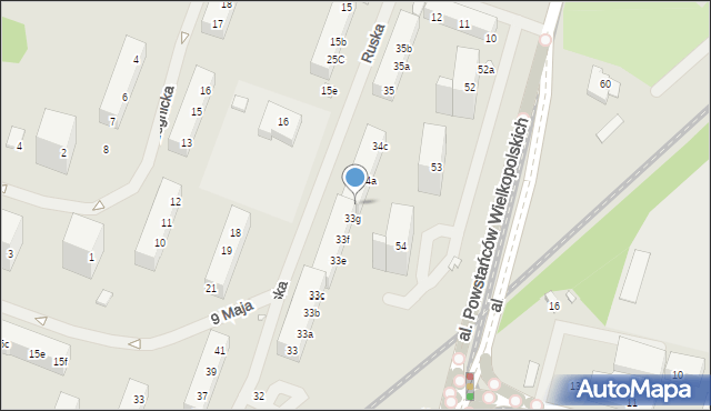 Szczecin, Ruska, 34, mapa Szczecina