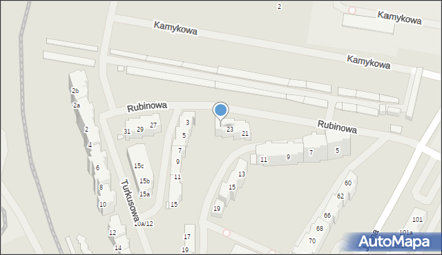 Szczecin, Rubinowa, 25, mapa Szczecina