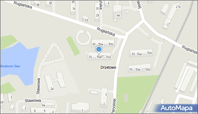 Szczecin, Rugiańska, 51a, mapa Szczecina