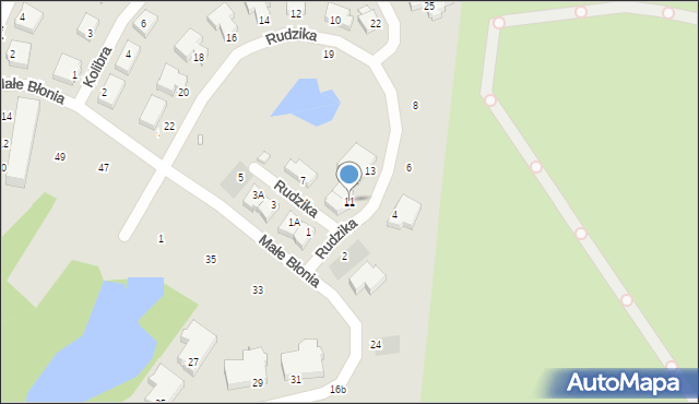 Szczecin, Rudzika, 11, mapa Szczecina