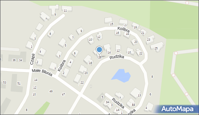 Szczecin, Rudzika, 16, mapa Szczecina