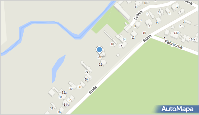 Tomaszów Mazowiecki, Ruda, 20, mapa Tomaszów Mazowiecki