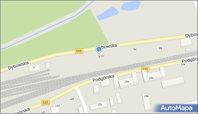 Toruń, Rudacka, 8, mapa Torunia