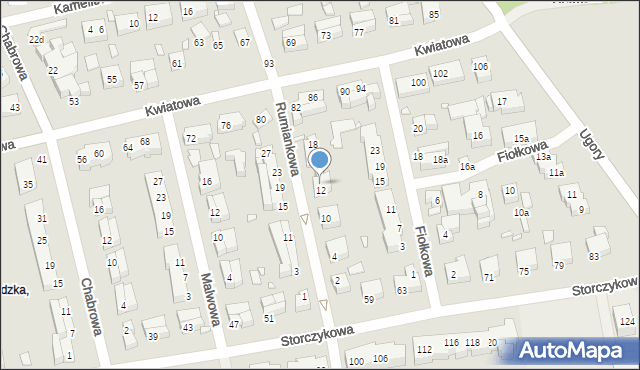 Toruń, Rumiankowa, 14, mapa Torunia