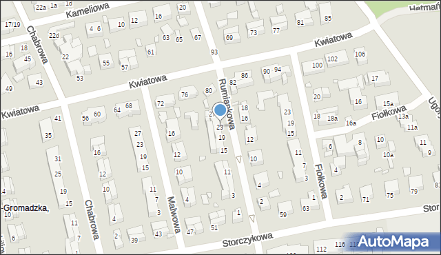 Toruń, Rumiankowa, 23, mapa Torunia