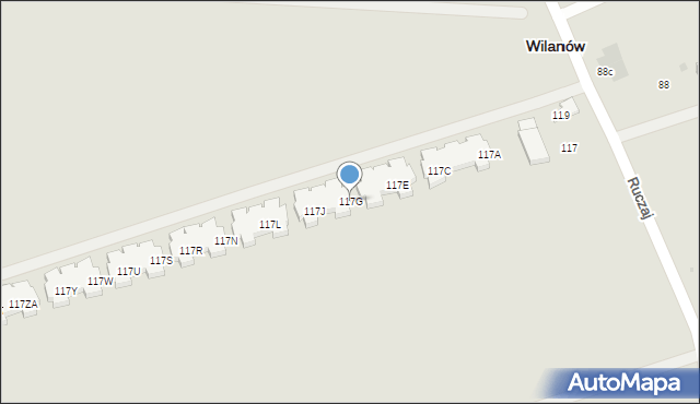 Warszawa, Ruczaj, 117G, mapa Warszawy