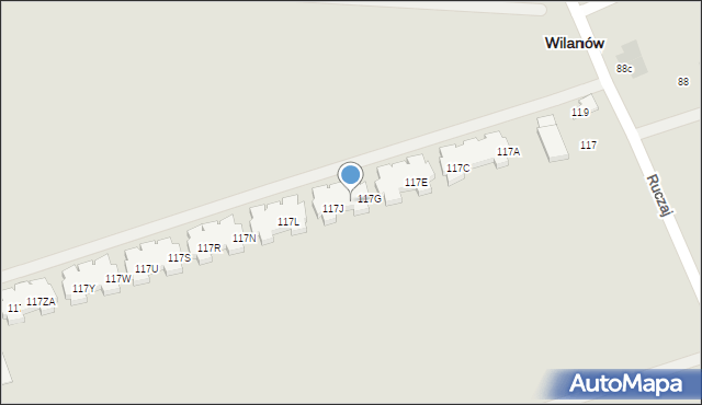 Warszawa, Ruczaj, 117H, mapa Warszawy