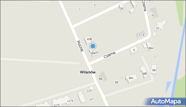 Warszawa, Ruczaj, 90A, mapa Warszawy