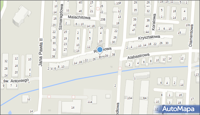 Warszawa, Rubinowa, 30, mapa Warszawy