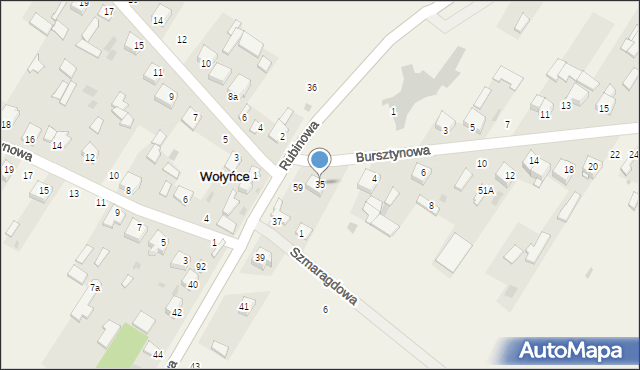 Wołyńce, Rubinowa, 35, mapa Wołyńce