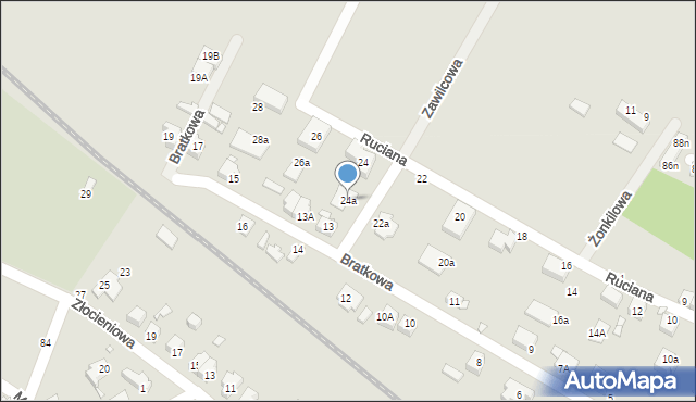 Wrocław, Ruciana, 24a, mapa Wrocławia