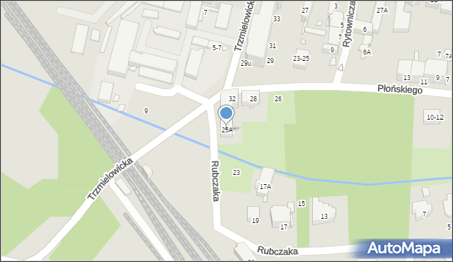 Wrocław, Rubczaka Jana, 25A, mapa Wrocławia