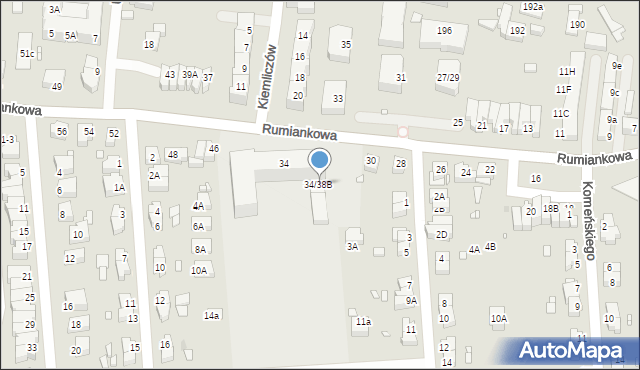 Wrocław, Rumiankowa, 34/38B, mapa Wrocławia