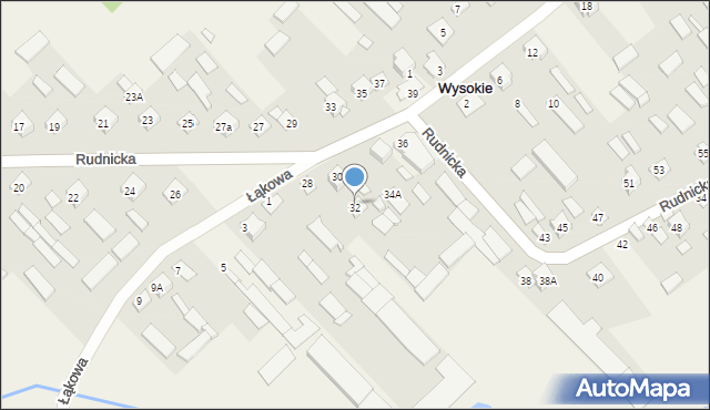 Wysokie, Rudnicka, 32, mapa Wysokie