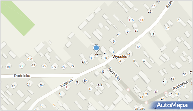 Wysokie, Rudnicka, 37, mapa Wysokie