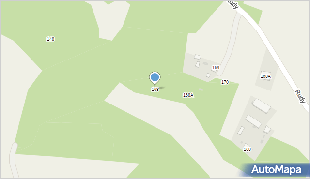Zakrzówek-Wieś, Rudy, 168, mapa Zakrzówek-Wieś