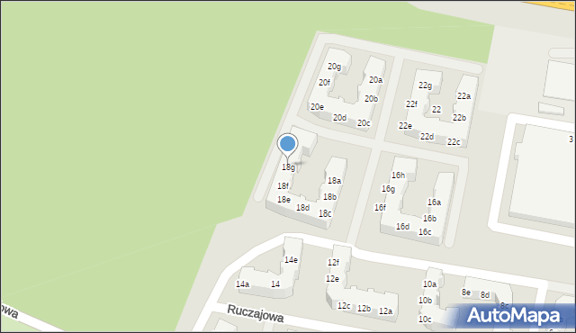 Zielona Góra, Ruczajowa, 18g, mapa Zielona Góra