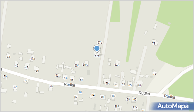 Zwierzyniec, Rudka, 57a, mapa Zwierzyniec