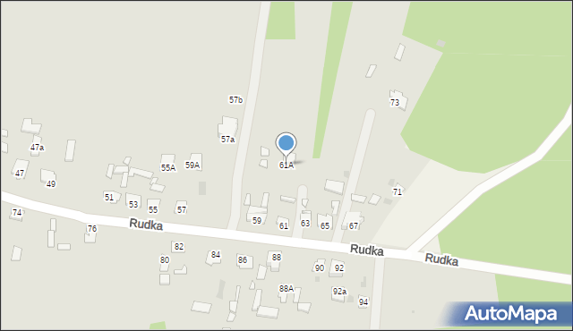 Zwierzyniec, Rudka, 61A, mapa Zwierzyniec