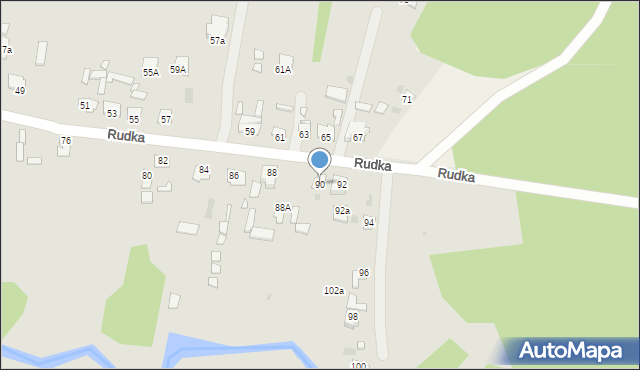 Zwierzyniec, Rudka, 90, mapa Zwierzyniec