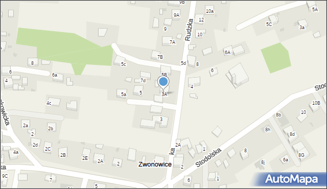 Zwonowice, Rudzka, 3A, mapa Zwonowice