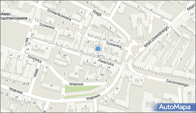 Radom, Rwańska, 19, mapa Radomia