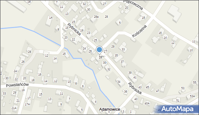 Adamowice, Rybnicka, 28A, mapa Adamowice