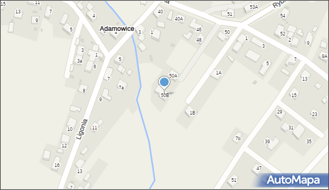 Adamowice, Rybnicka, 50B, mapa Adamowice