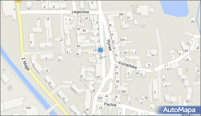 Andrychów, Rynek, 13, mapa Andrychów
