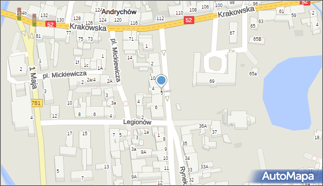 Andrychów, Rynek, 5, mapa Andrychów