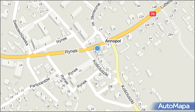 Annopol, Rynek, 16, mapa Annopol