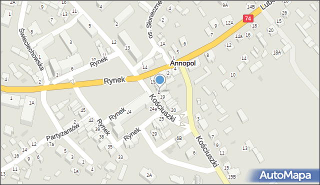 Annopol, Rynek, 18, mapa Annopol